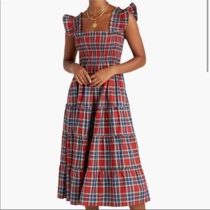 HILL HOUSE HOME Ellie Nap Dress in Red Tartan , S